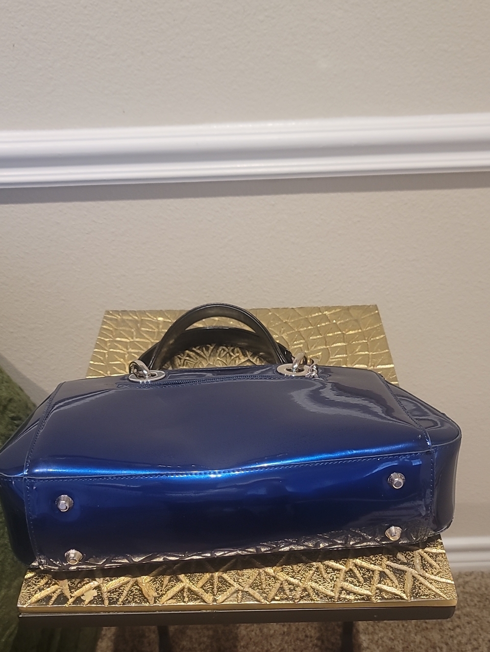 Beijo Navy Blue Patent Leather Handbag - Picture 7 of 10